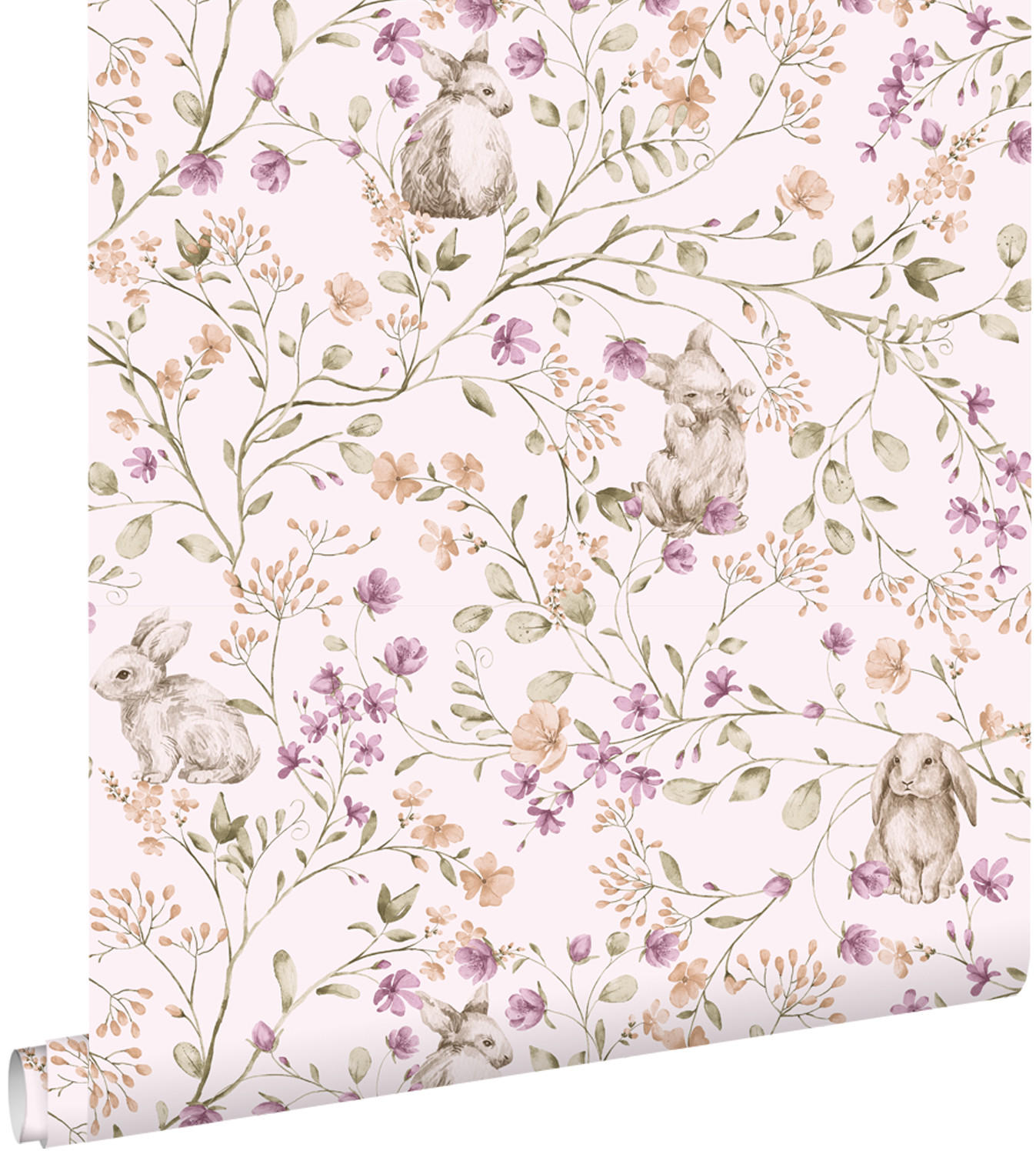 TAPETE Kaninchen 50 x 900 cm - Lila, Papier (50/0.1cm) - ESTAhome