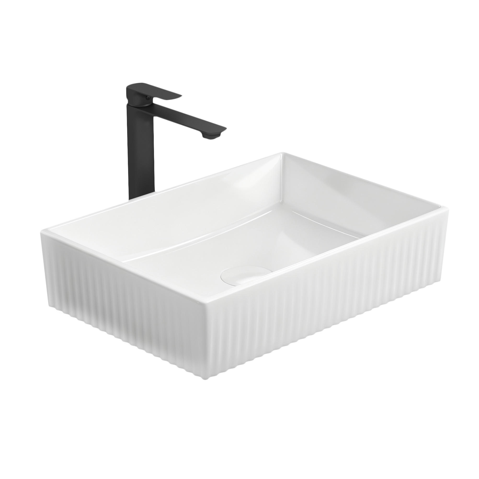 WASCHBECKEN Keramik Weiß 45 / 32 / 11 cm - Weiß, Keramik (45/11/32cm) - EMKE