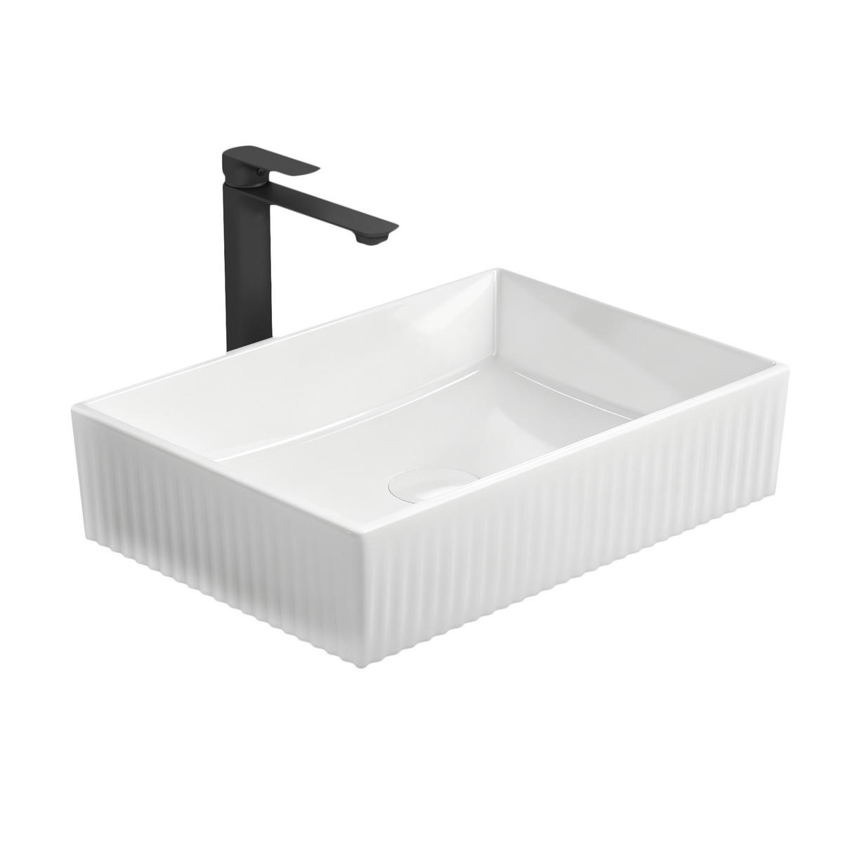 WASCHBECKEN Keramik Weiß 45 / 32 / 11 cm - Weiß, Keramik (45/11/32cm) - EMKE