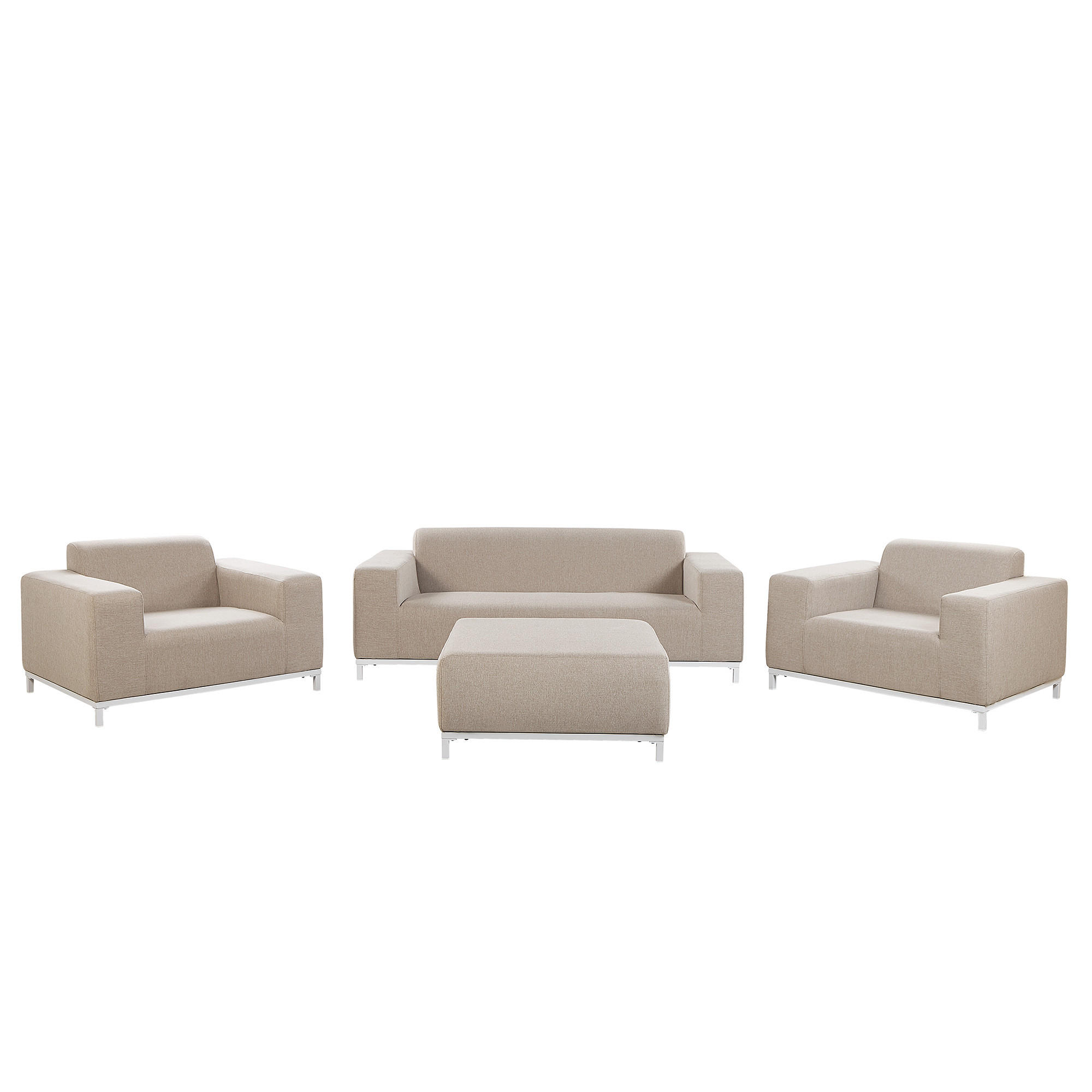 LOUNGE SET 5-Sitzer beige/weißes Gestell Rovigo - Beige/Weiß, Textil - Beliani