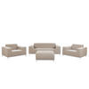LOUNGE SET 5-Sitzer beige/weißes Gestell Rovigo - Beige/Weiß, Textil - Beliani