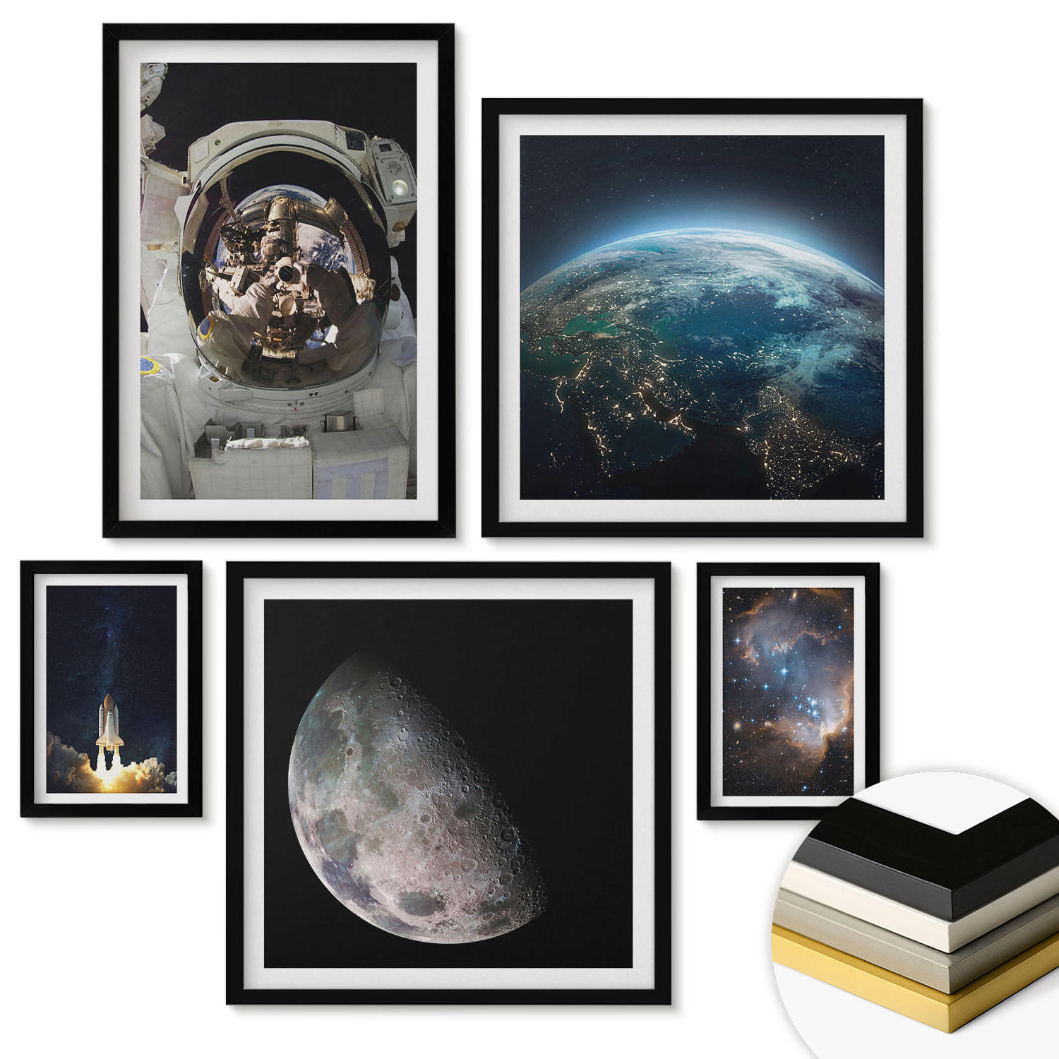 ArtPrintCave Wandbilder Schwarz 40x60 cm