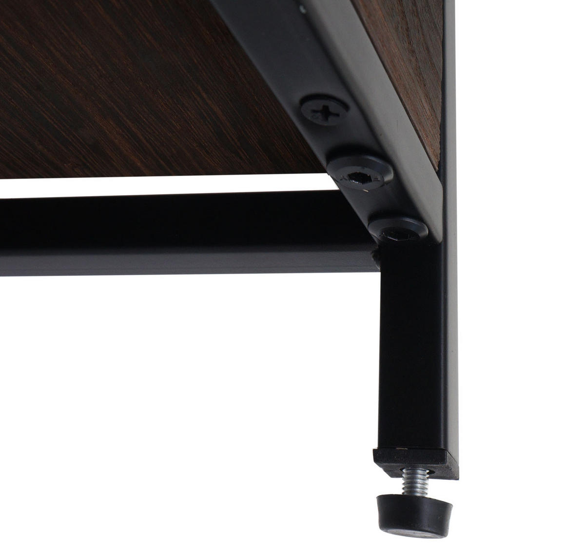 REGAL 90x100x35cm Holz Metall 3 Ablagen Dunkelbraun - Dunkelbraun, Metall (100/90/35cm) - BERLINLODGE