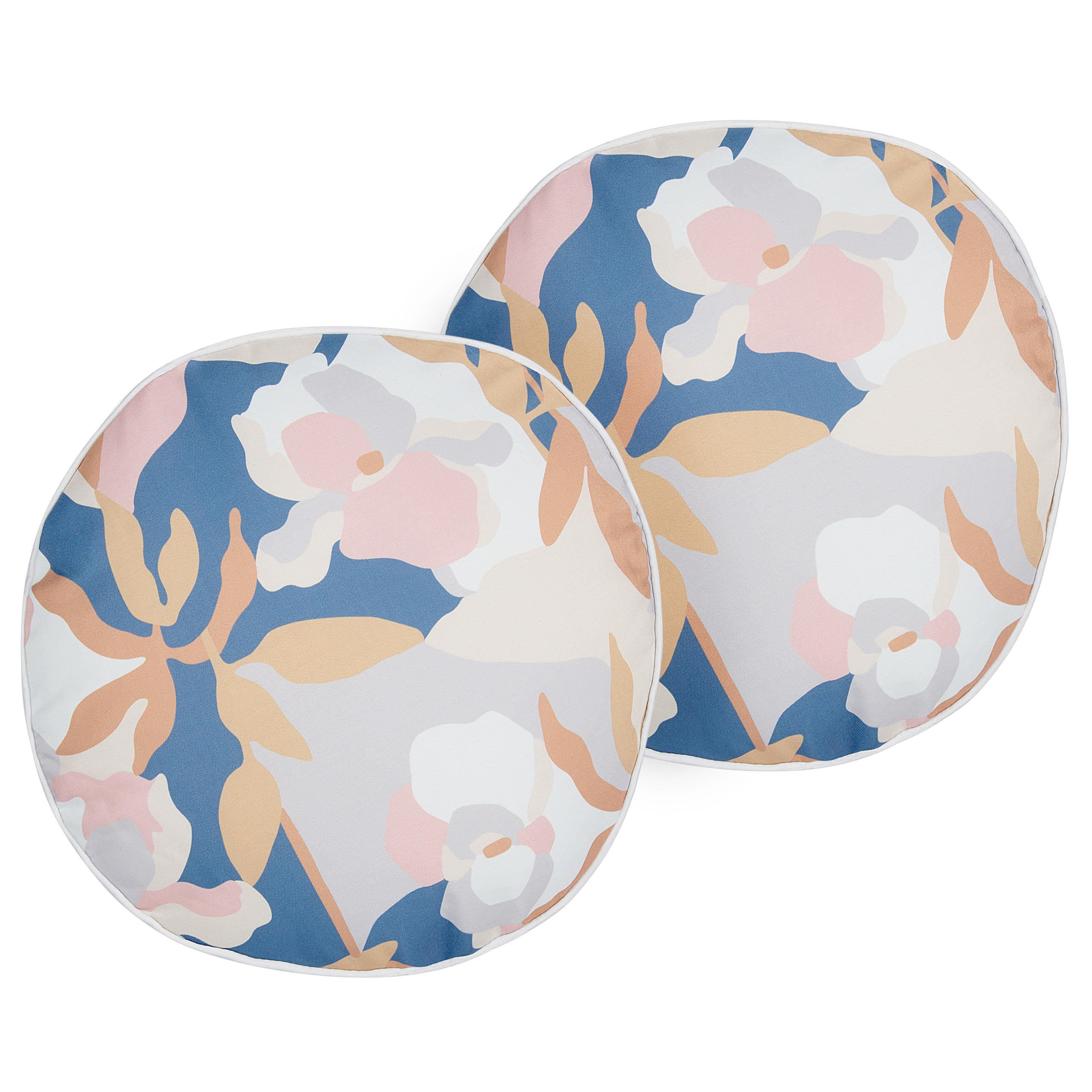 GARTENKISSEN 2er-Set Blumenmuster mehrfarbig 40 cm Verezzi - Multicolor, Textil (40/40cm) - Beliani