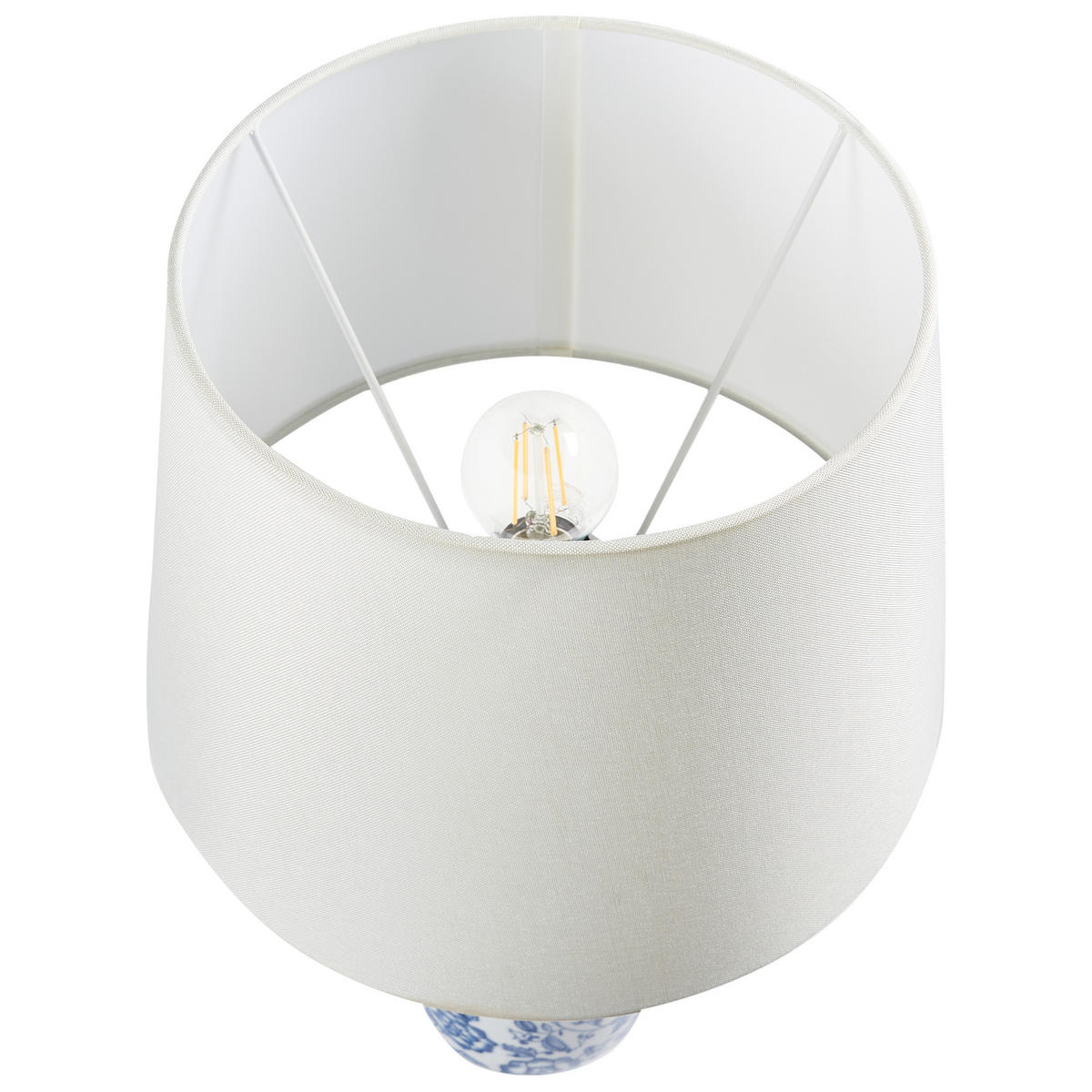 TISCHLEUCHTE Blau/Weiß Aibonito - Blau/Weiß, Keramik (33/33/56cm) - Beliani