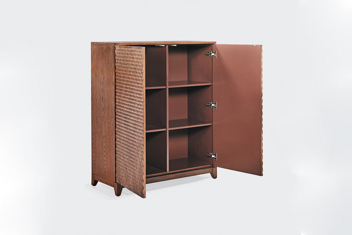 HIGHBOARD COPAS Braun Holz - Braun, Eichenholz/Holz (100/120/40cm) - KAWOLA