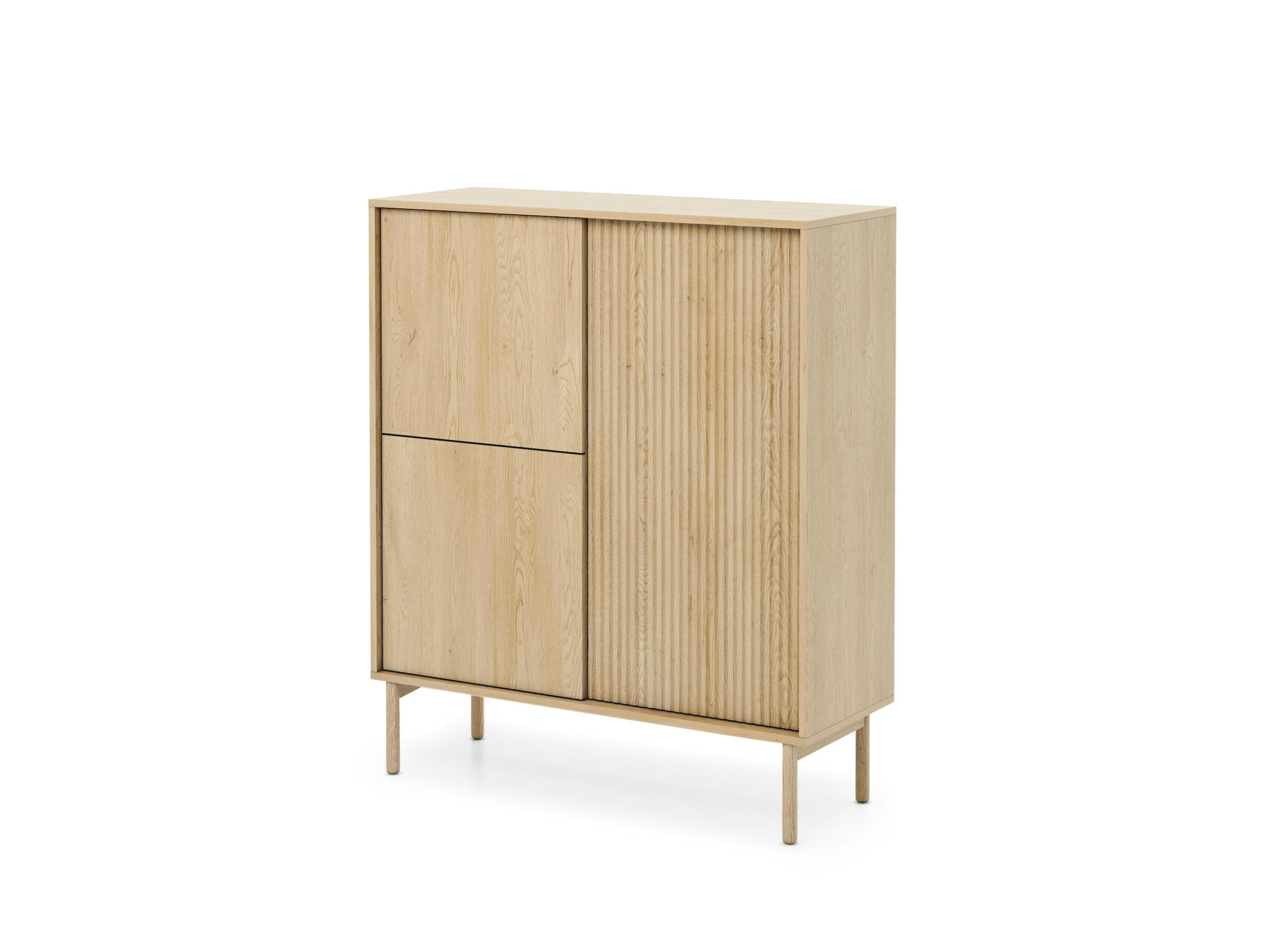 SIDEBOARD ROCCO 103,5x39,5x121,8 cm mit 3 Türen Eichefarben - Braun, Holzwerkstoff (103.5/121.8/39.5cm) - MASSENO