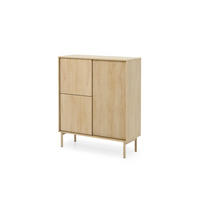 SIDEBOARD ROCCO 103,5x39,5x121,8 cm mit 3 Türen Eichefarben - Braun, Holzwerkstoff (103.5/121.8/39.5cm) - MASSENO