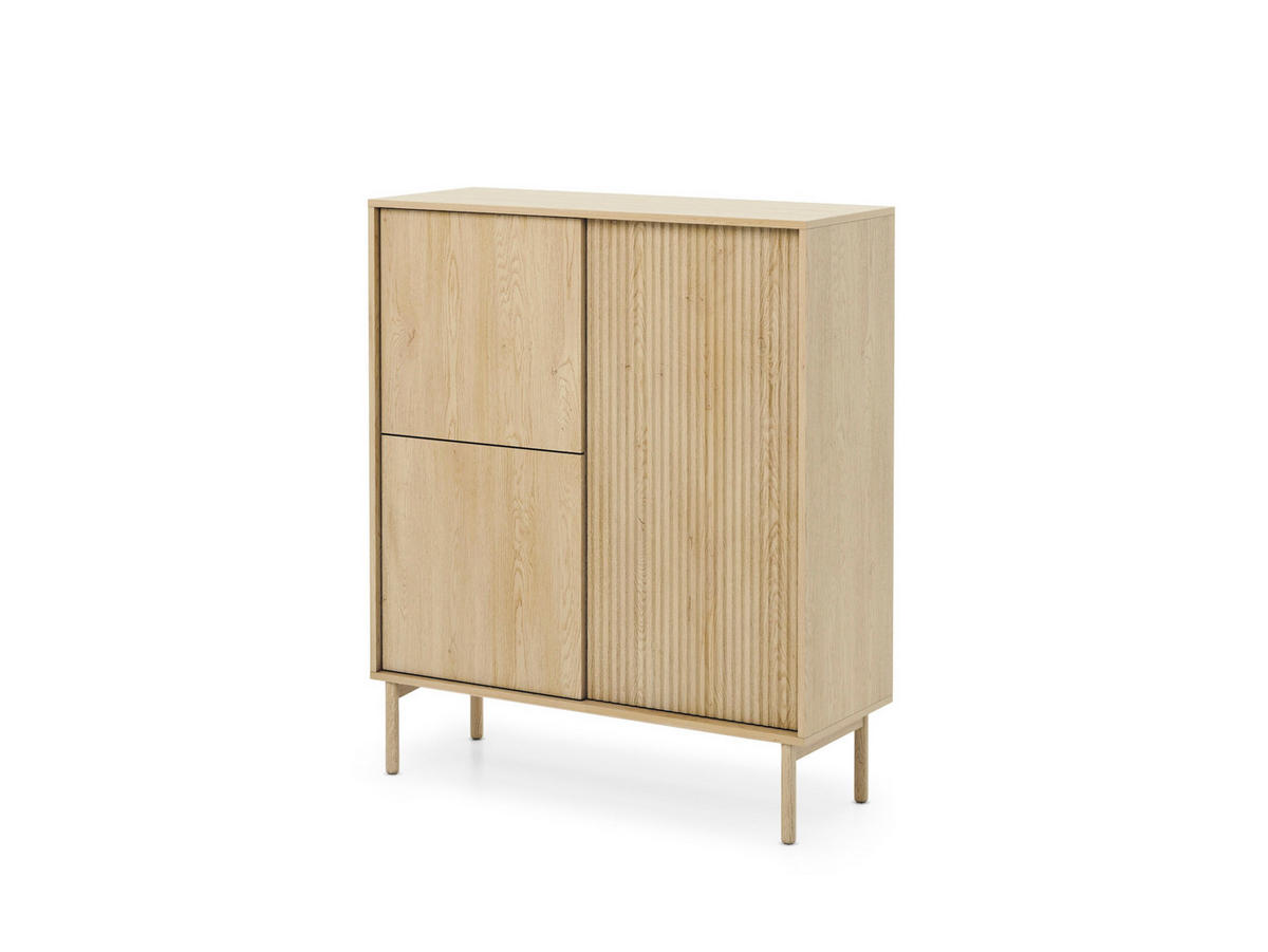 SIDEBOARD ROCCO 103,5x39,5x121,8 cm mit 3 Türen Eichefarben - Braun, Holzwerkstoff (103.5/121.8/39.5cm) - MASSENO