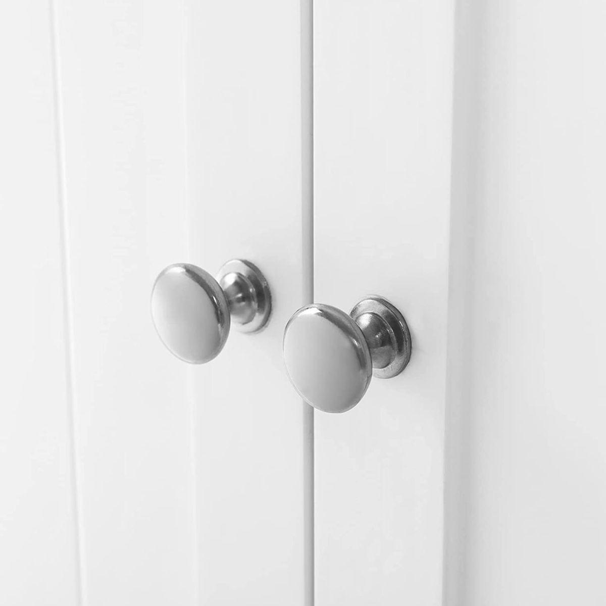 BADEZIMMERSCHRANK mit 2 Türen - L60 cm - Weiß, Holzwerkstoff (30/80/36cm) - Calicosy