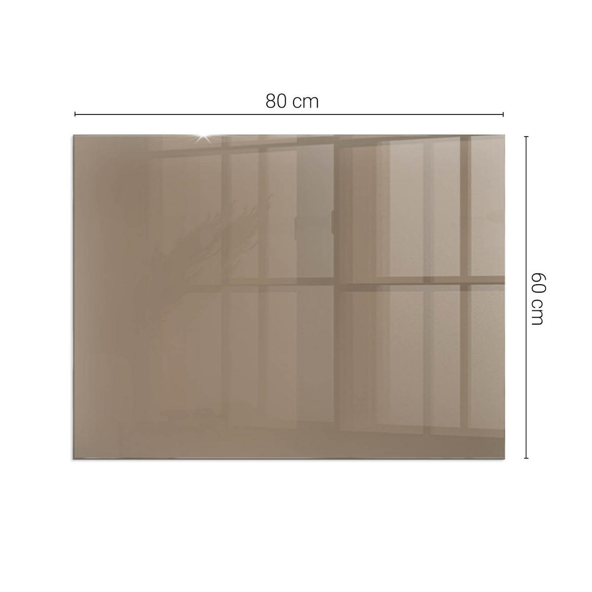 GLASPLATTE für Kamin 80x60 cm Braun - Braun, Glas (80/60/0.4cm) - ArtPrintCave