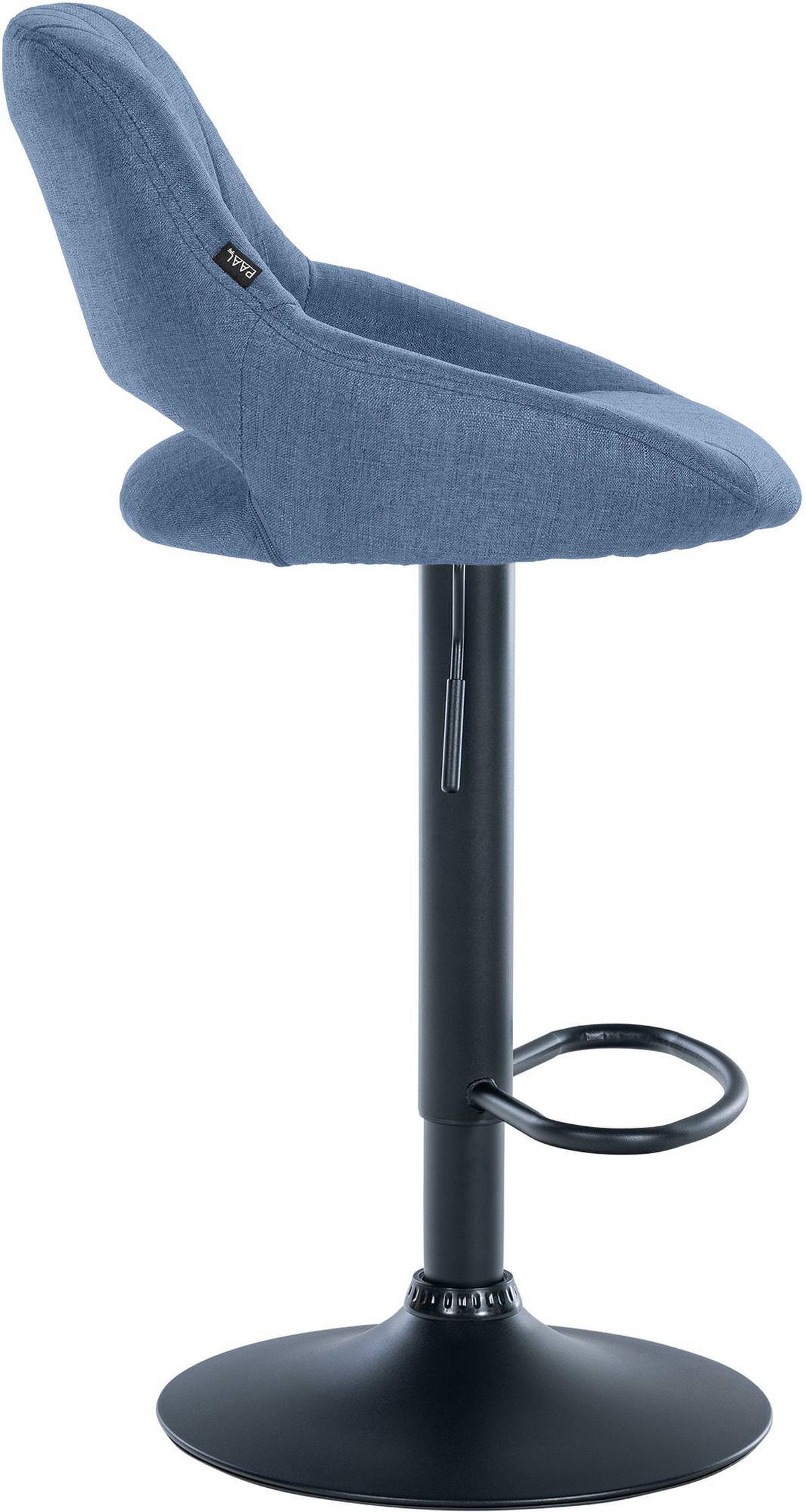 BARHOCKER Stoff Blau - Blau/Schwarz, Textil/Metall (46.5/85/48cm) - CLP
