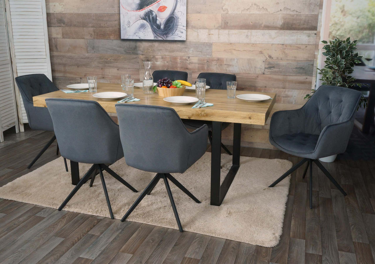 JÍDELNÍ ŽIDLE Černá, sada 6 ks - černá, textil (55/87/60cm) - MCW