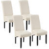 ESSZIMMERSTUHL 4er Set 44 x 63 x 106 cm creme - Creme, Textil (44/106/45cm) - tectake
