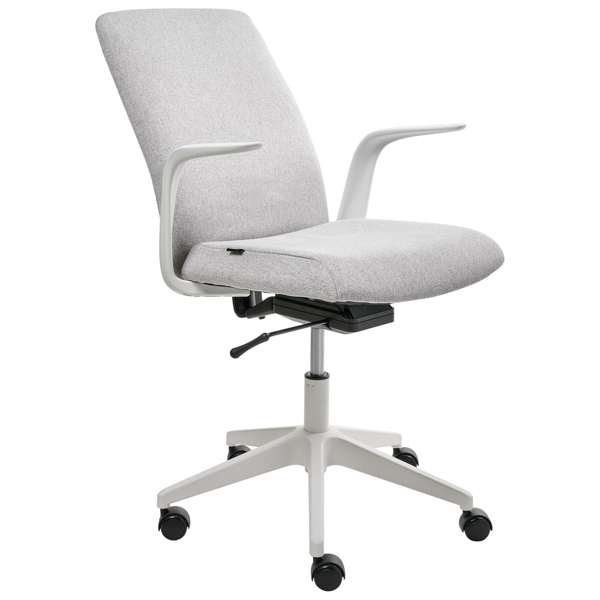 BÜROSTUHL Stoff Hellgrau Captain - Hellgrau, Textil (62/100/58cm) - Beliani