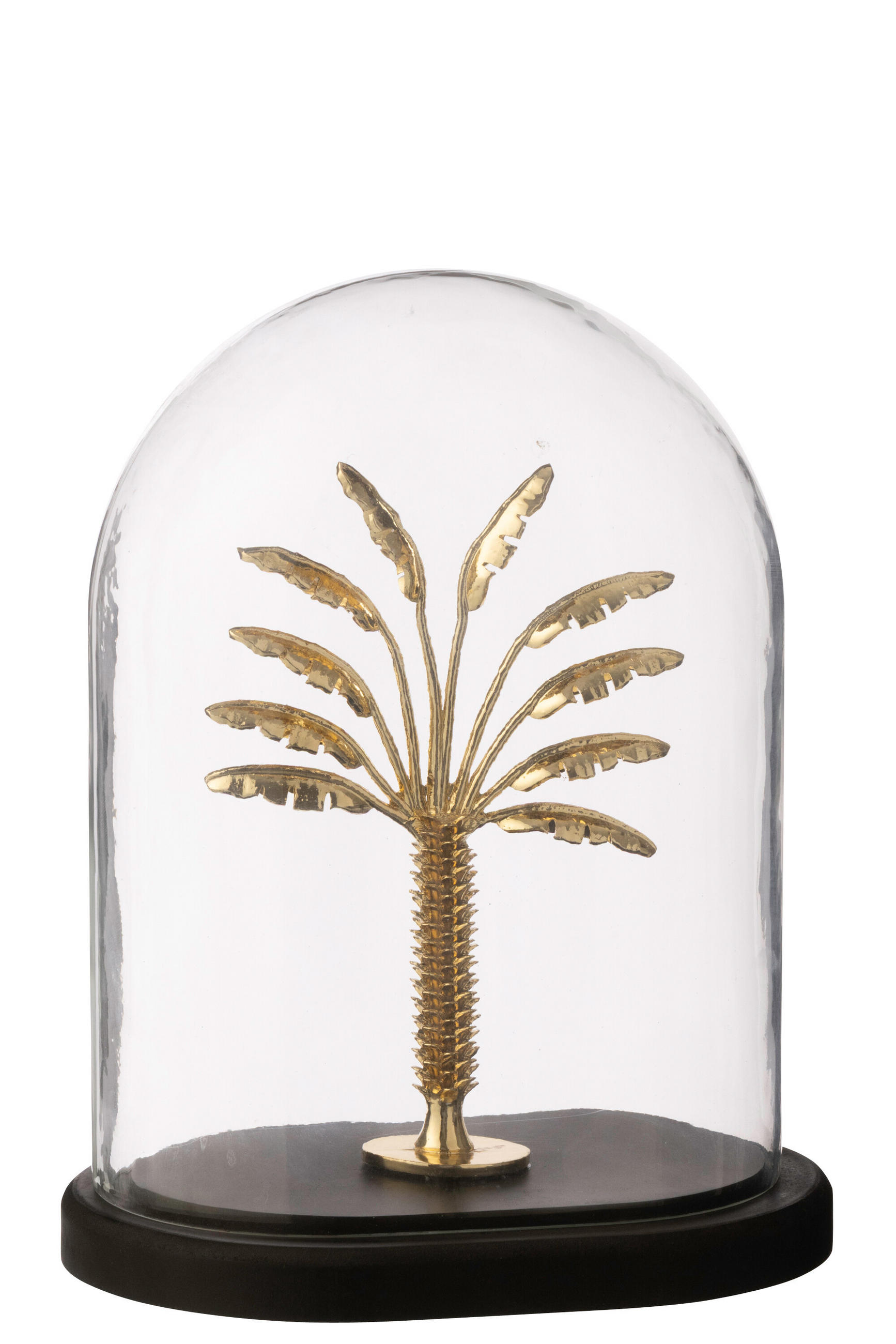 DEKO GLOCKE PALM TREE - Schwarz, Glas (15.5/28/22cm) - J-Line