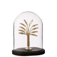 DEKO GLOCKE PALM TREE - Schwarz, Glas (15.5/28/22cm) - J-Line