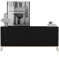 KOMMODE Elpis 3D Schwarz Matt Glamour 168 cm - Schwarz/Kupferfarben, Holzwerkstoff/Metall (168/72/36.5cm) - Meble Lindner