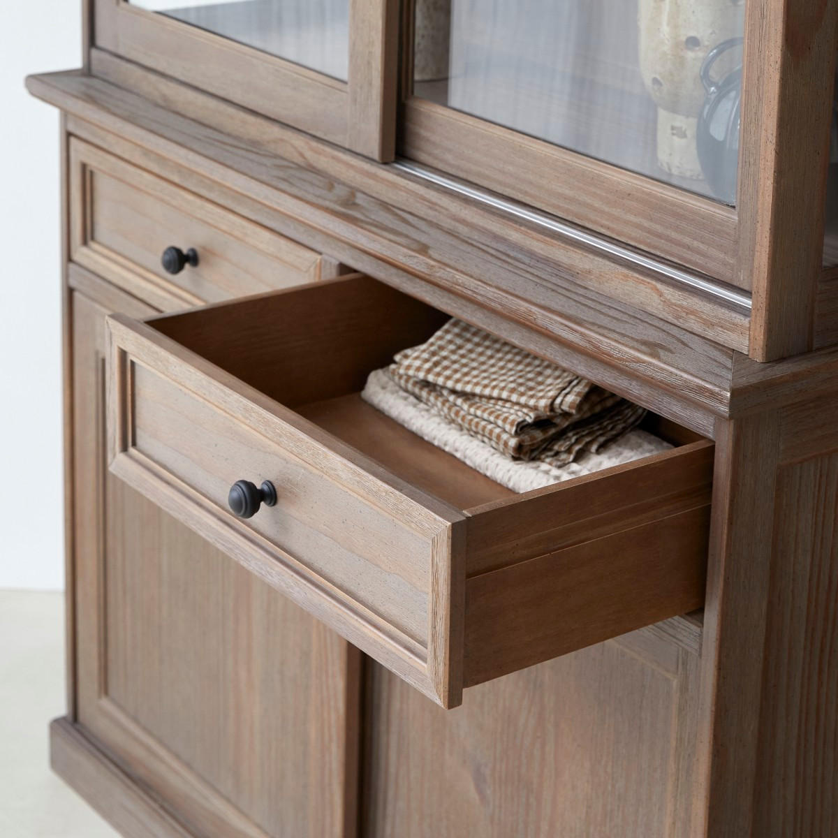 GESCHIRRSCHRANK Roma Natur aus Pinie - Naturfarben, Holz (119/217/48cm) - Tikamoon