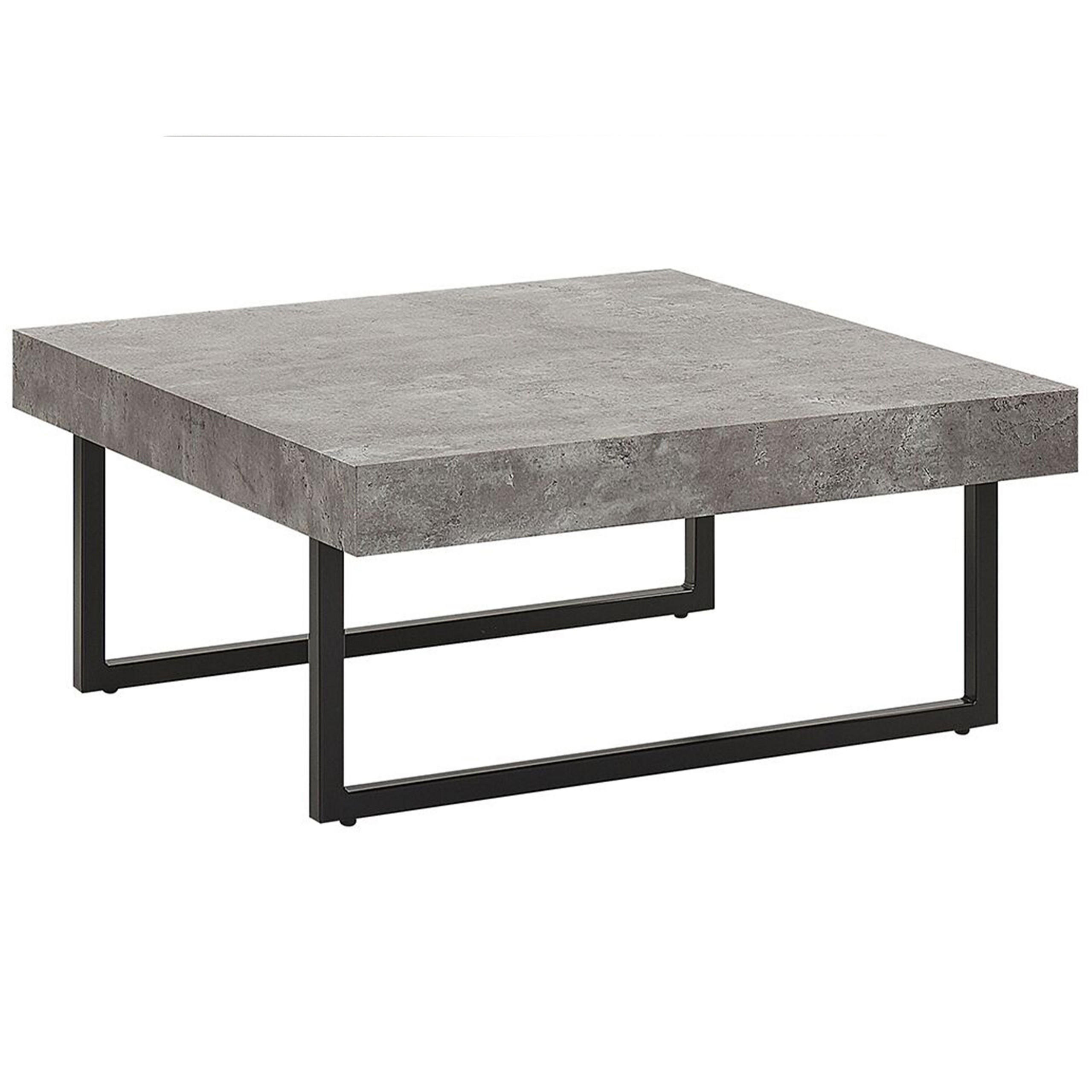 COUCHTISCH Betonoptik/schwarz 75/75 cm Deluz - Schwarz/Grau, Holzwerkstoff (75/75/35cm) - Beliani