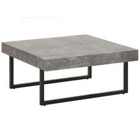 COUCHTISCH Betonoptik/schwarz 75/75 cm Deluz - Schwarz/Grau, Holzwerkstoff (75/75/35cm) - Beliani