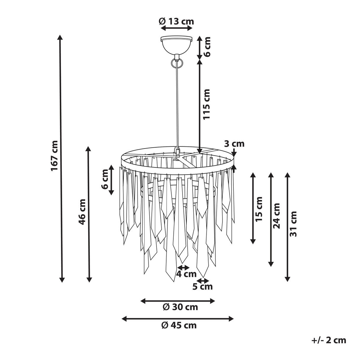 HÄNGELEUCHTE Chambal 45/45/167 cm - Messingfarben, Metall (45/45/167cm) - Beliani