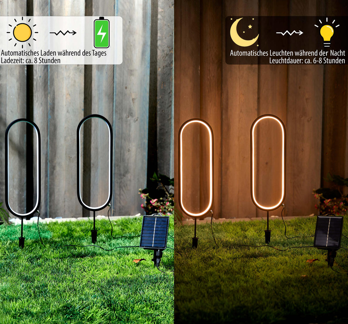SOLAR-LED-GARTENSTECKER - warmweiß mit Dämmerungssensor und wetterfestem Design für stimmungsvolle Außenbeleuchtung - Weiß, Kunststoff (1.7/12.3/55.5cm) - Northpoint