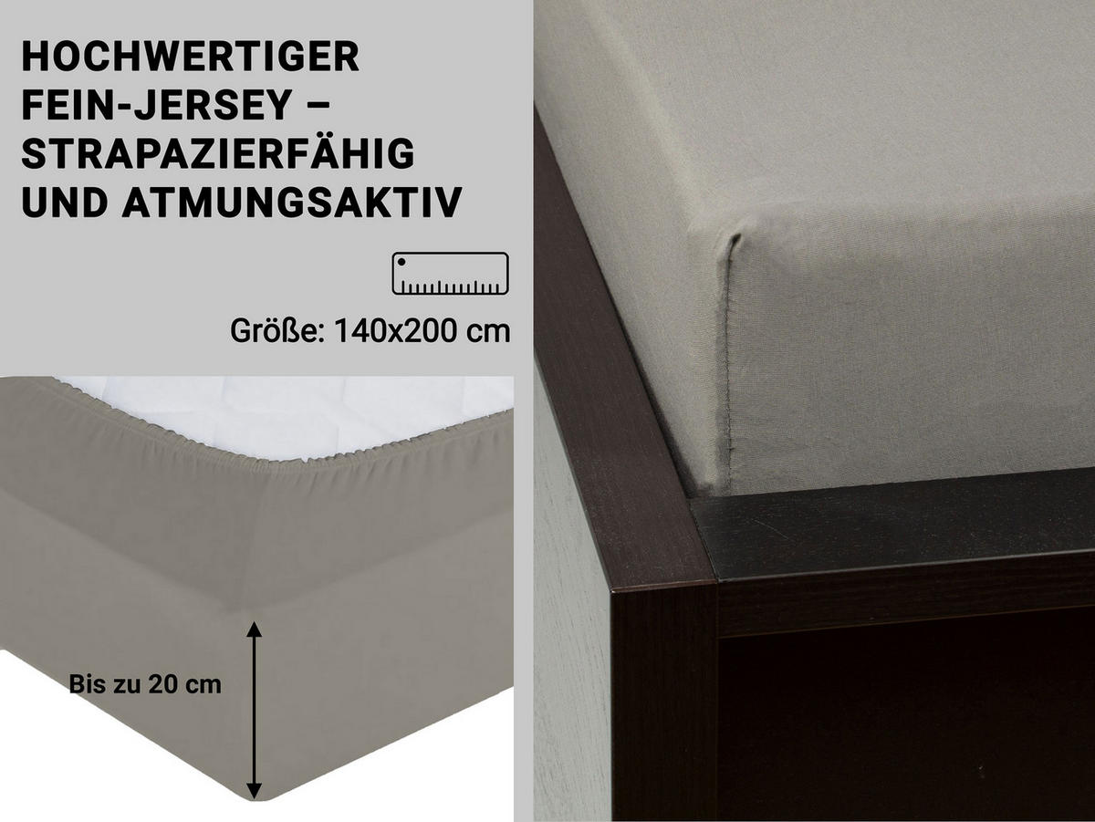 SPANNBETTLAKEN, 140x200 cm, 100% Baumwolle, Braun - Braun, Textil (140/200cm) - Zollner