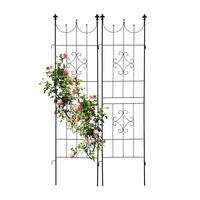 2XRANKGITTER - Schwarz, Metall (46/183/1cm) - Relaxdays