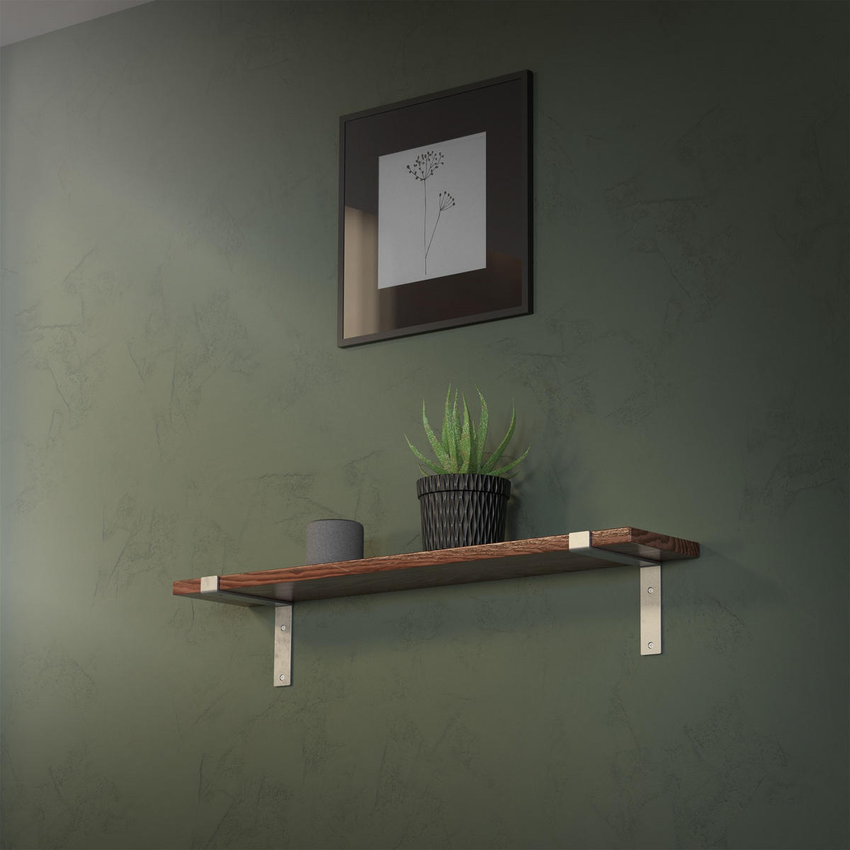 REGALHALTERUNG 2er Set - Grau, Metall (14.5/4/20cm) - ML-DESIGN
