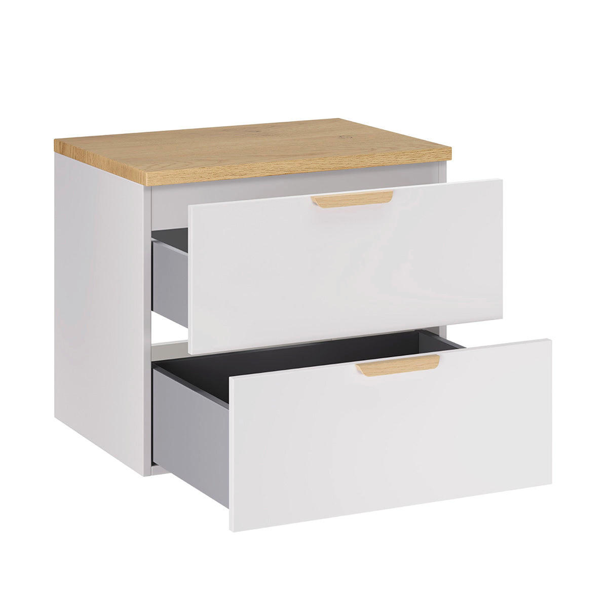 PODUMIVALNIŠKA OMARICA 60.6cm Oria 2-delni komplet Bela - bela, leseni material (60.6/50/46.5cm) - Petits-meubles