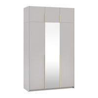 ŠATNÍ SKŘÍŇ S OTOČNÝMI DVEŘMI THALIA, 148/250/58 cm 3dveřová se zrcadlem, kašmírová - kašmírová, kompozitní dřevo (148/250/58cm) - MASSENO