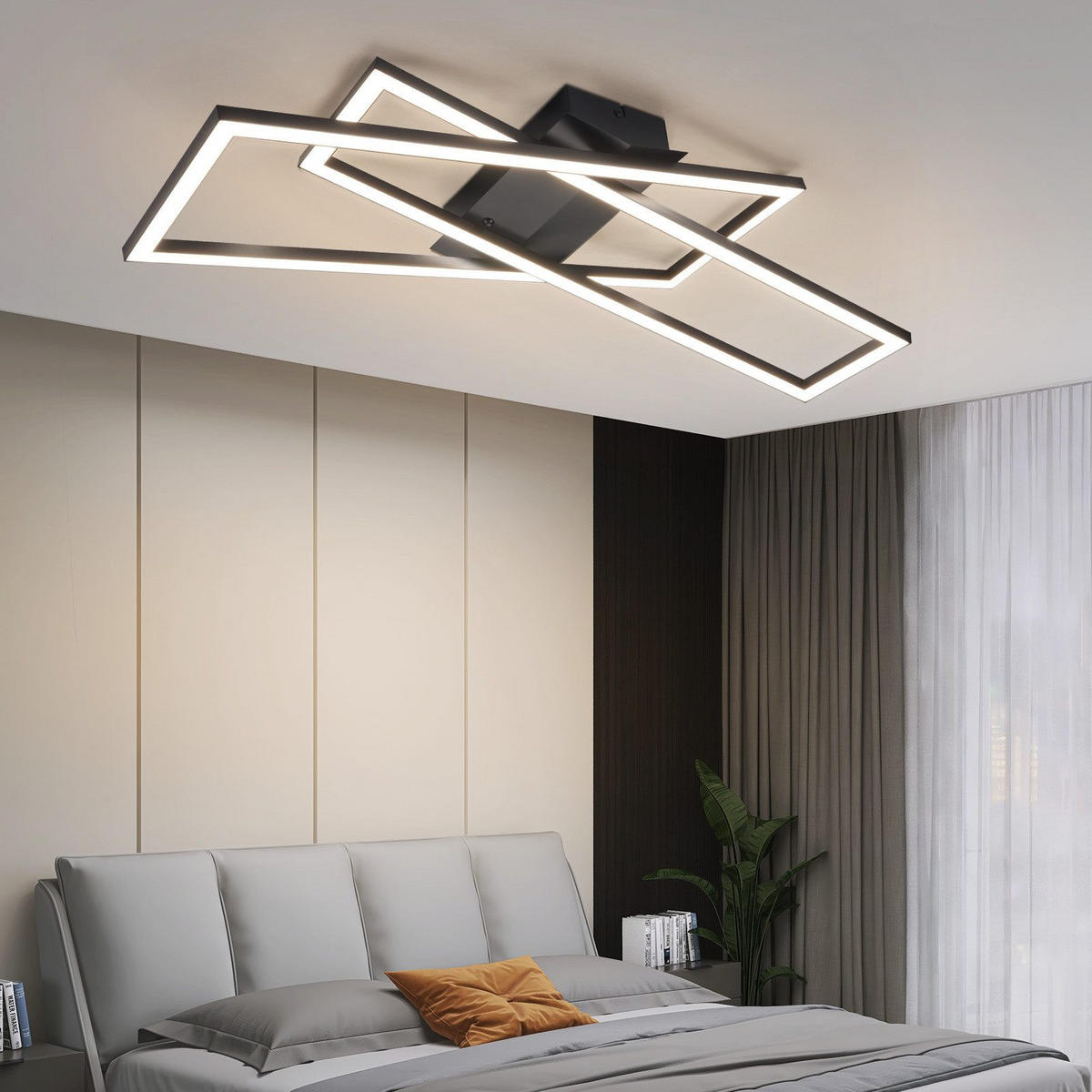 LED-DECKENLEUCHTE Lowry 22/67/13.5cm - Schwarz, Metall (67/22/13.5cm) - Nettlife