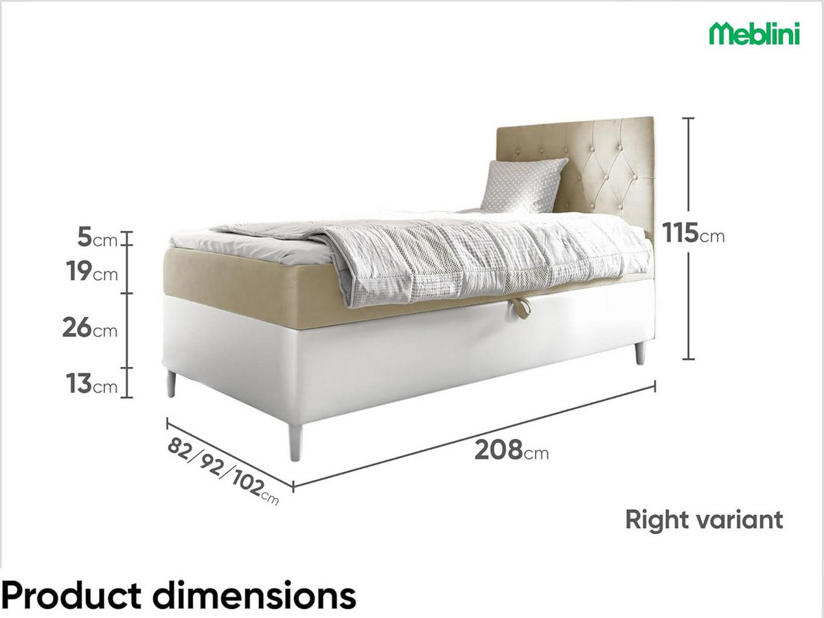 KINDERBETT FLIPPO 1 - Beige/Weiß, Holzwerkstoff (82/208cm) - Meblini