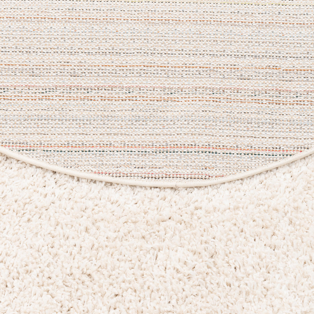 HOCHFLOR LANGFLOR SHAGGY TEPPICH COMFY MIX RUND - Champagner, Textil (120/120cm) - Pergamon