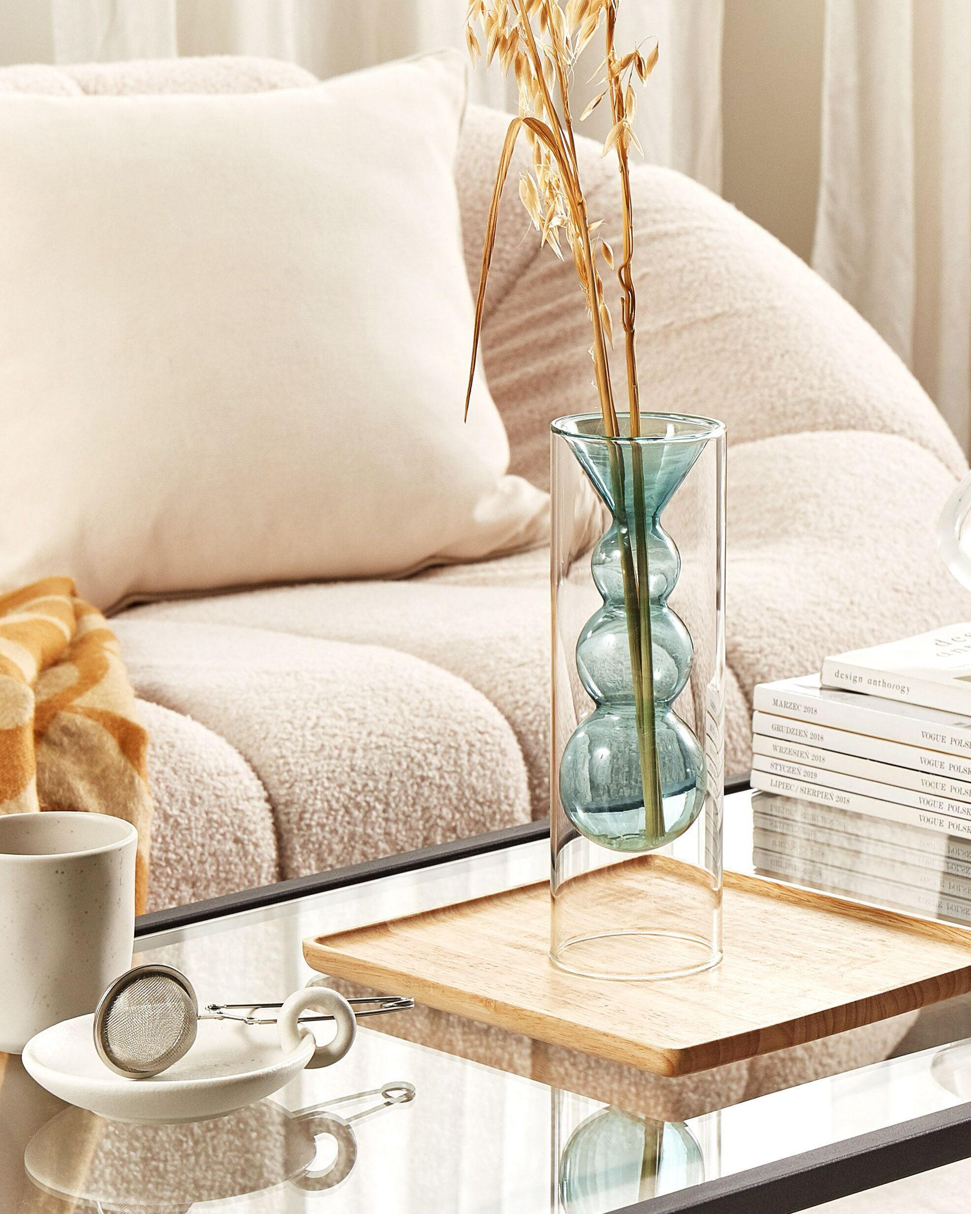 BLUMENVASE Glas transparent Kalochi - Transparent, Glas (27cm) - Beliani