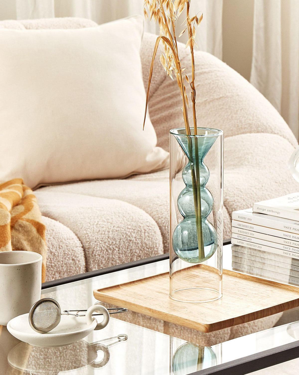 BLUMENVASE Glas transparent Kalochi - Transparent, Glas (27cm) - Beliani