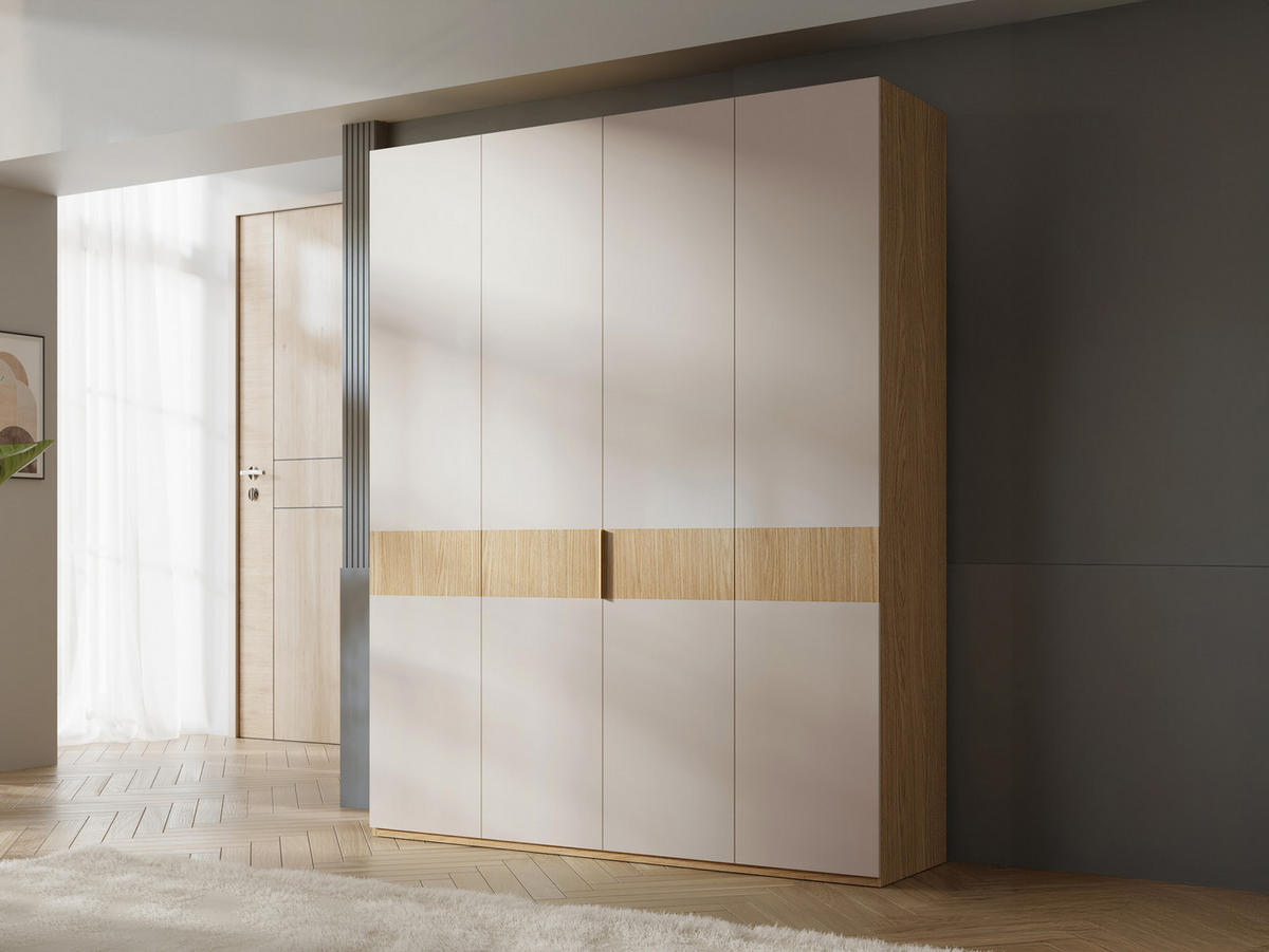 KLEIDERSCHRANK Soreno 180 4D - Eichefarben/Beige, Holzwerkstoff/Kunststoff (180/237/60cm) - MIRJAN24