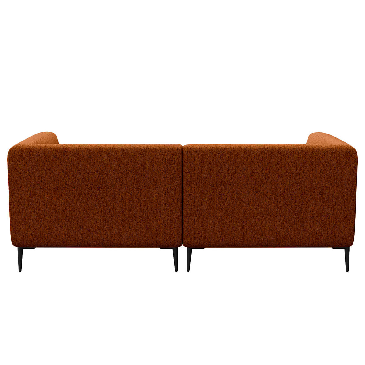 1,5-SITZER ECKSOFA mit Longchair - Rostfarben/Schwarz, Textil/Metall (211/148cm) - home24