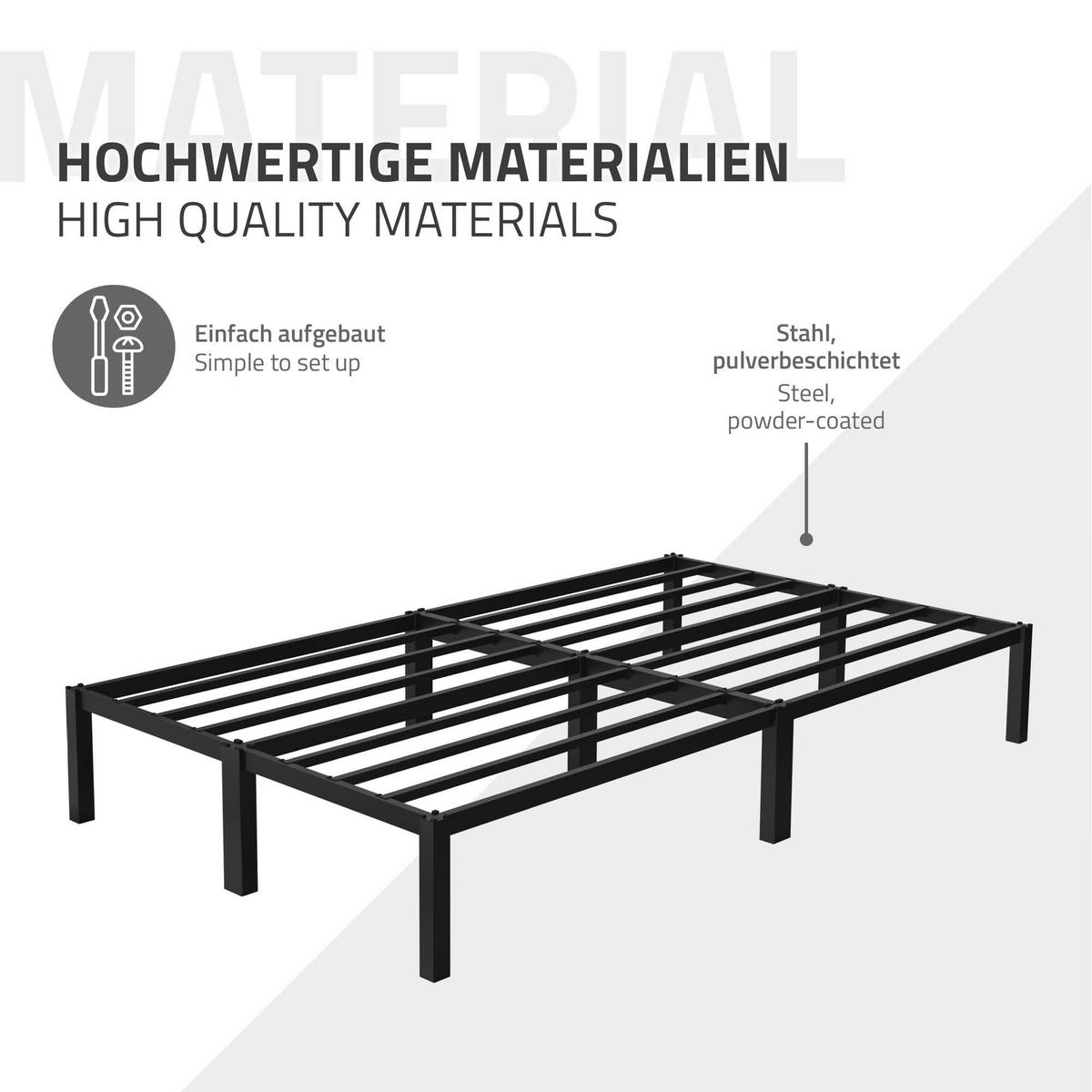 METALLBETT 120/200cm - Schwarz, Metall (120/200cm) - ML-DESIGN
