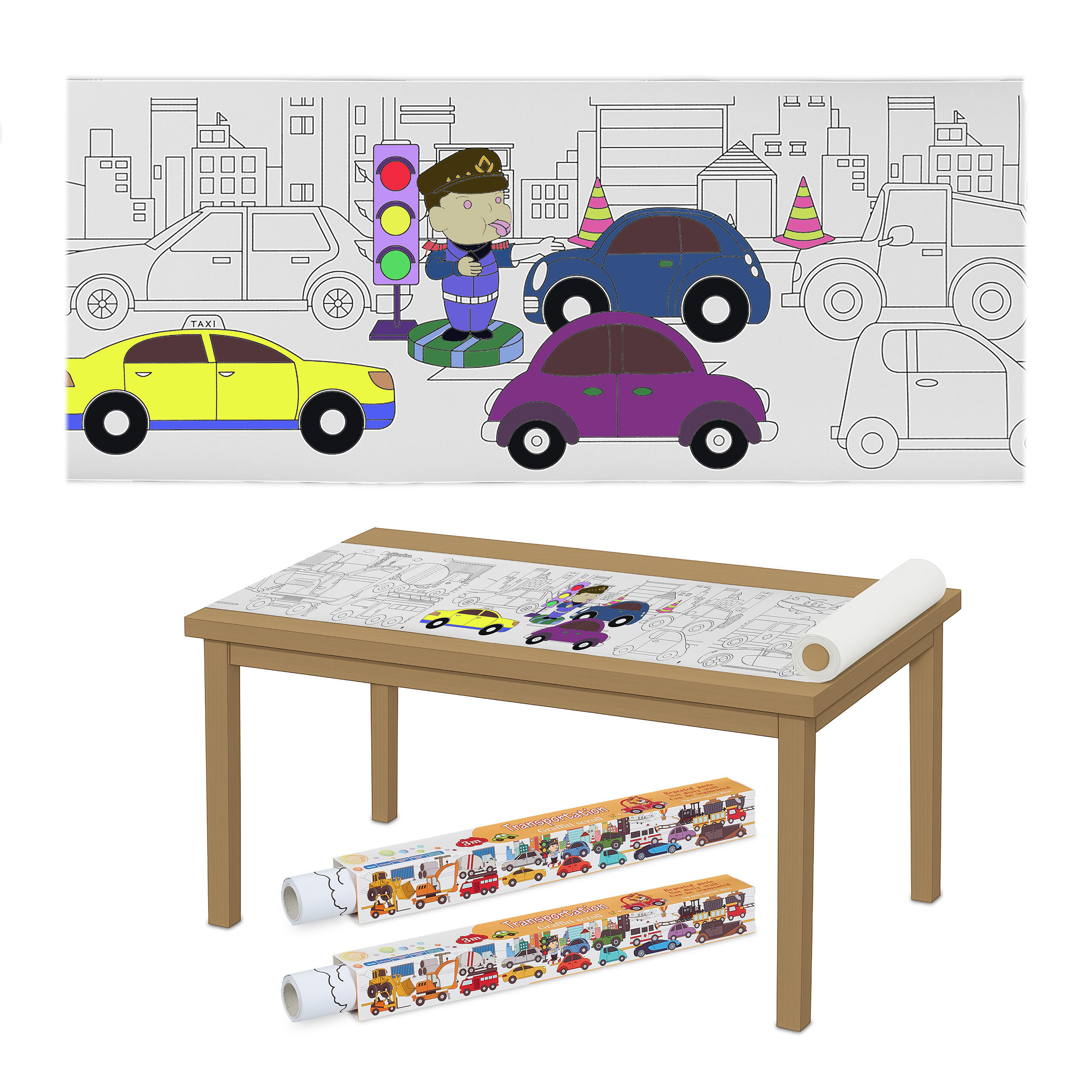 2XAUSMALTISCHDECKE - Multicolor, Papier (38/4/4cm) - Relaxdays