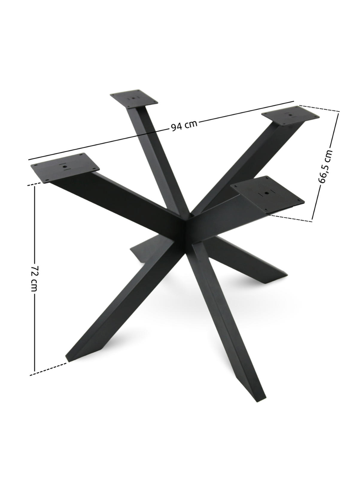 TISCHGESTELL Hora Spider Round - Schwarz, Metall (94/72/94cm) - holz4home®