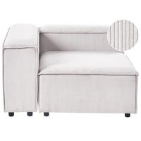 ECKMODUL Cord Cremeweiß rechtsseitig Ardal - Creme, Textil (120/68/120cm) - Beliani