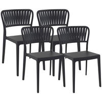 GARTENSTUHL 4er Set Kunststoff Schwarz - Schwarz, Kunststoff (45/84/55cm) - CLP
