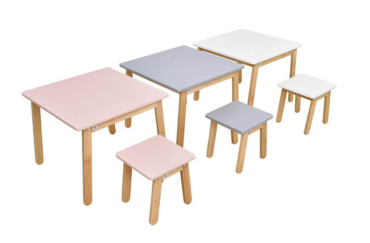 KINDERTISCH Woody - Weiß, Holzwerkstoff (60/49/60cm) - RAUMHIRSCH FURNITURE