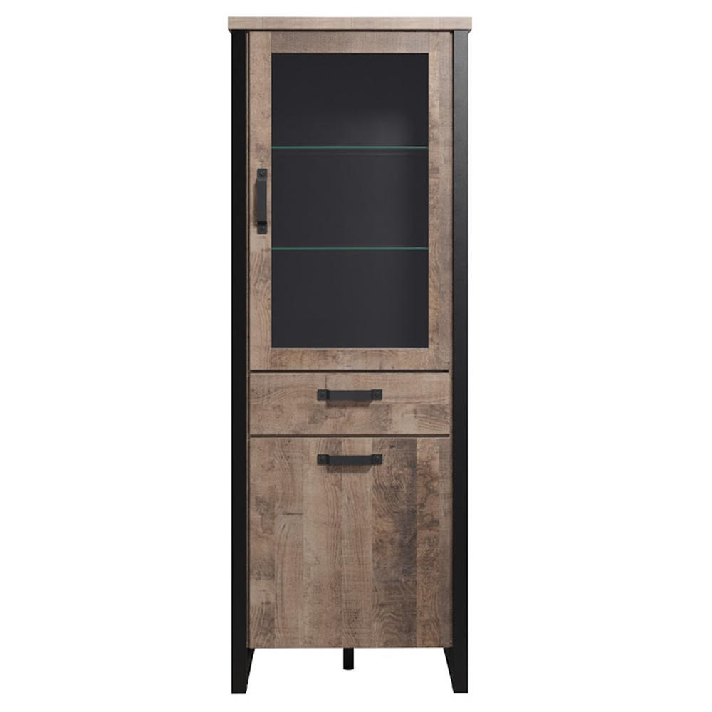 VITRINE Emile Eiche Dekor - Eichefarben, Holzwerkstoff (70/70/195cm) - ebuy24