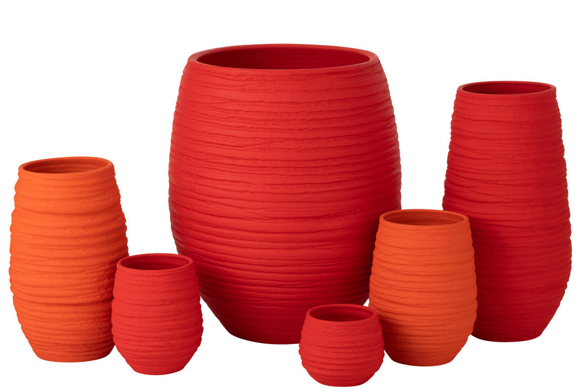BLUMENTOPF FIESTA - Töpferei - Rot - L - Ø 44 cm - Rot, Keramik (44/60cm) - J-Line