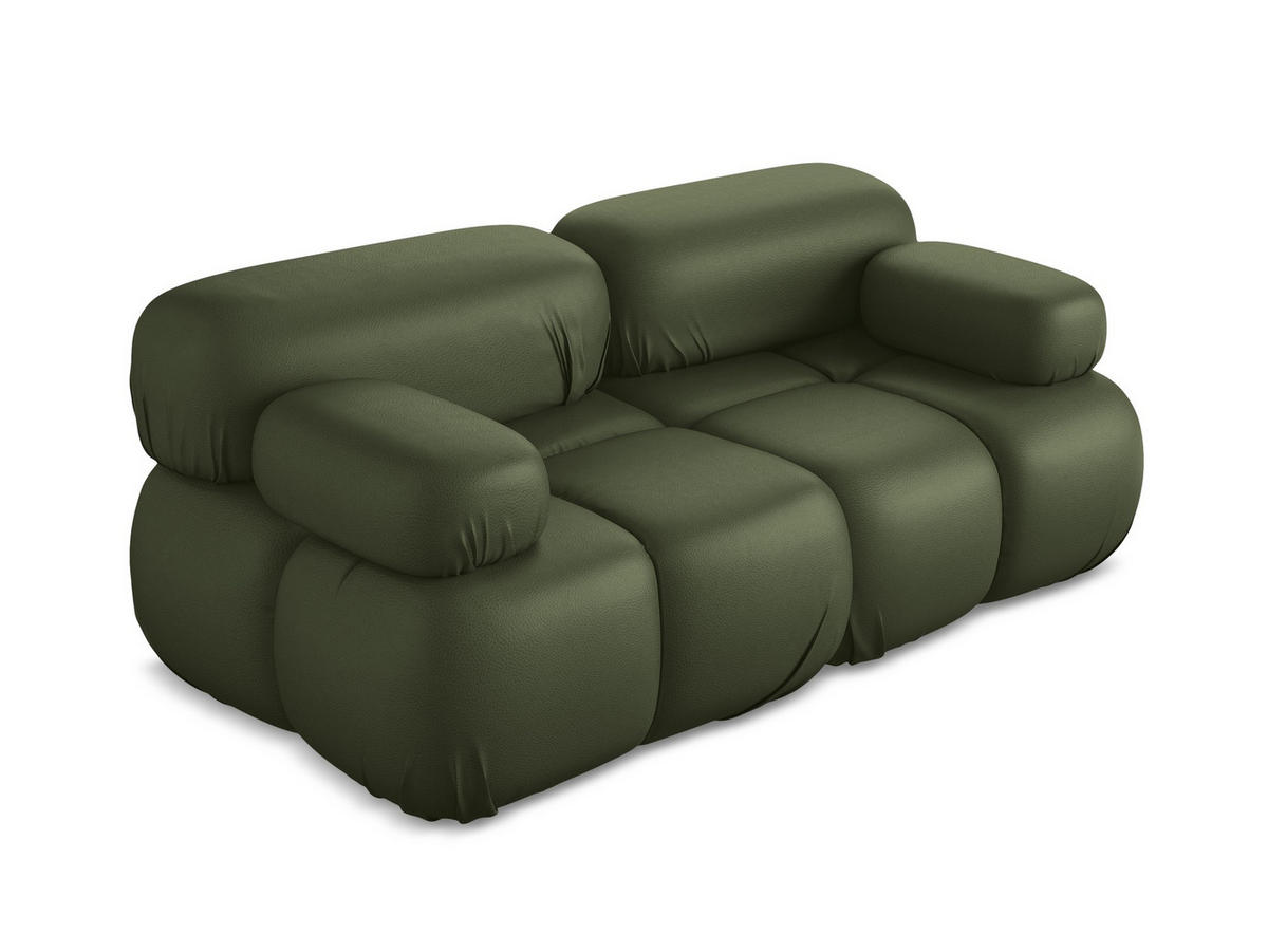2-SITZER-SOFA Kunstleder Grün - Schwarz/Grün, Leder/Kunststoff (190/70/96cm) - Makamii