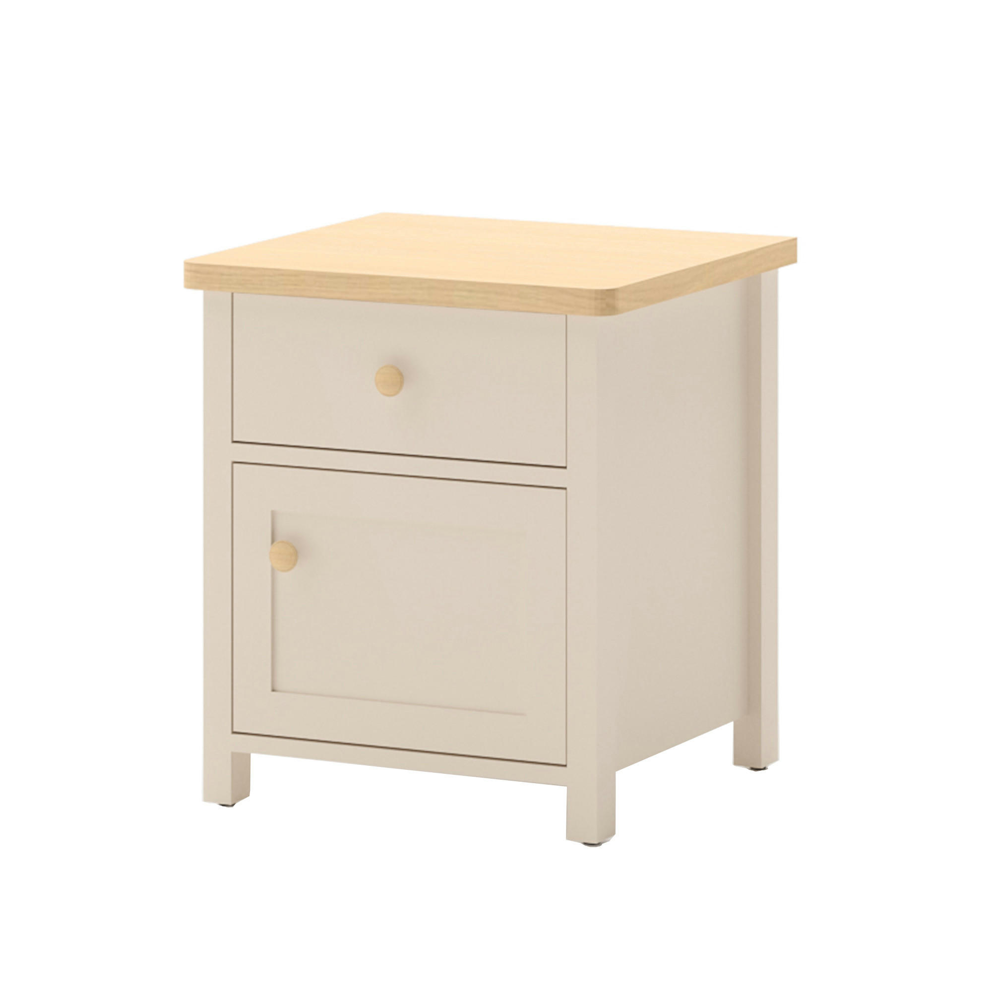 NACHTTISCH STORY 7 - Eichefarben/Beige, Holzwerkstoff (45/51/42cm) - Meblini