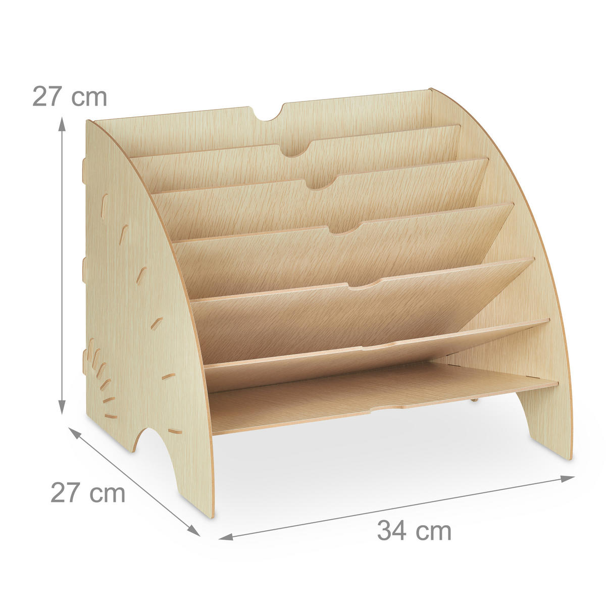 ULOŽENIE dokumentov - svetlohnedá, kompozitné drevo (34/27/27cm) - Relaxdays